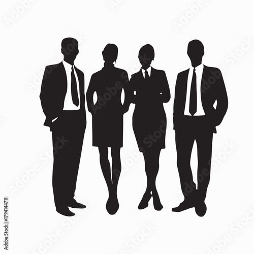 Business Professionals Silhouette Vector Design Illustration on white background