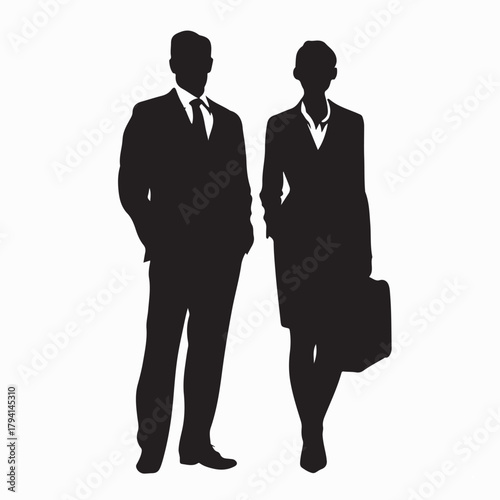 Professional People Silhouette Vector Illustration on white background