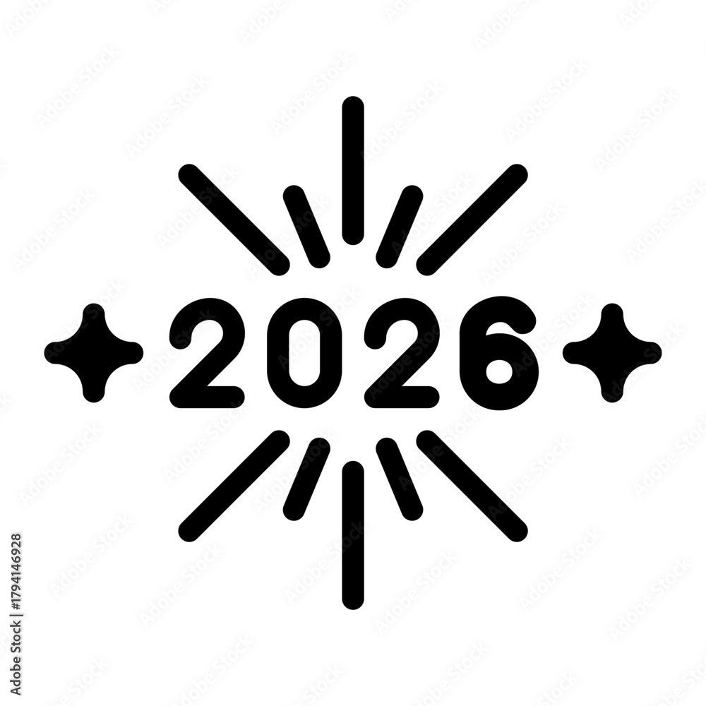 Fototapeta premium new year glyph icon