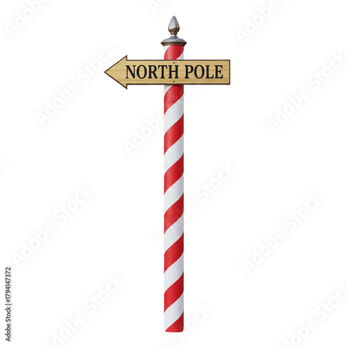 Canvastavla North Pole sign christmas decoration isolated