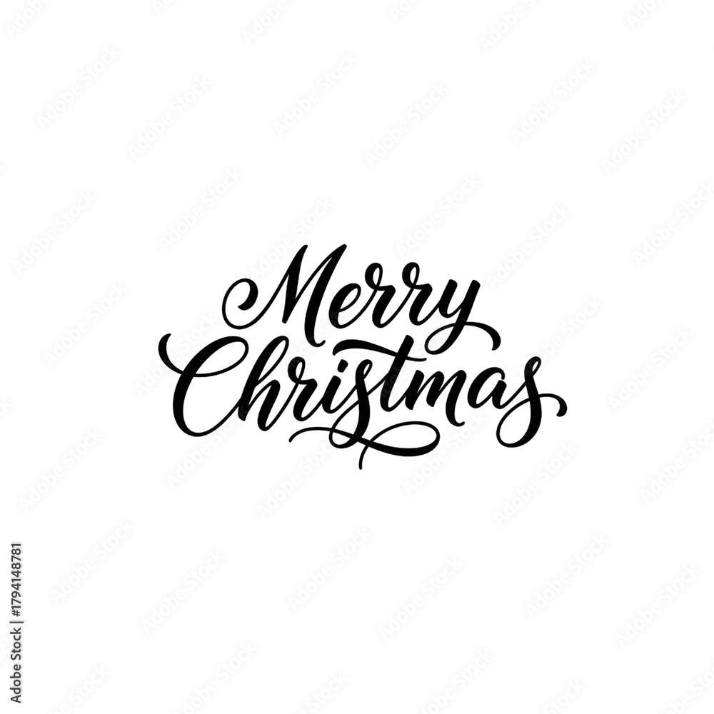 Naklejka premium Merry Christmas calligraphy text lettering