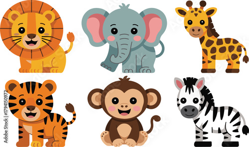 Cartoon Animals Jungle Adventure