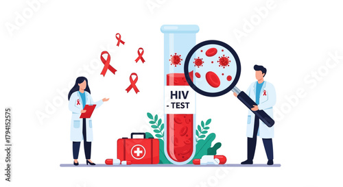 World AIDS Day Medical Laboratory Illustration