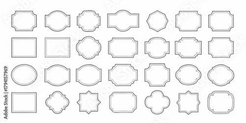 Collection of decorative geometric and ornate frames and borders for design elements