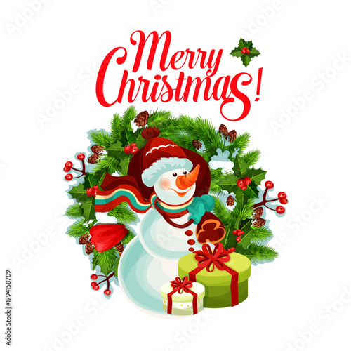 Beautiful Merry Christmas Vector Artwork for Holiday Greetings