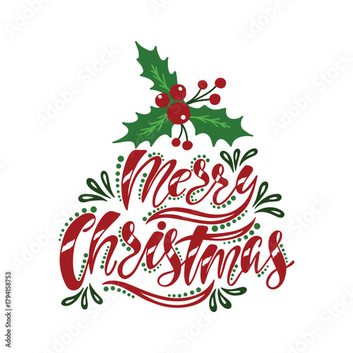 Beautiful Merry Christmas Vector Artwork for Holiday Greetings