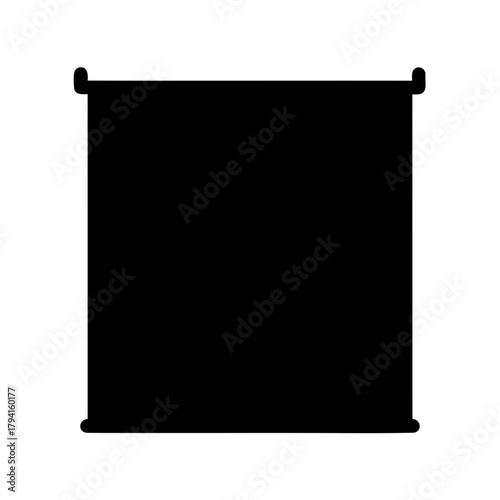 A simple square frame in solid black with rounded corner supports