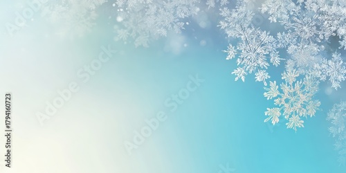 A blue and white background with snow flakes