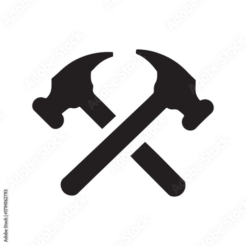 Star Form Crossed Hammer Logo Showing Mastery Excellence and Elite Industrial Craft