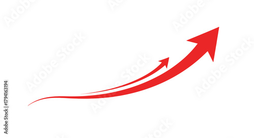 Red arrows on a white background symbolizing growth and progress