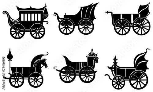 Elegant vintage carriage collection for historical projects and creative designs, perfect for adding a touch of classic charm and timeless appeal