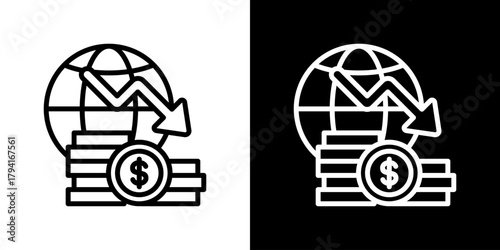 Crisis Icon Set. Clean Line Design With Light And Dark Versions For Versatile Use.