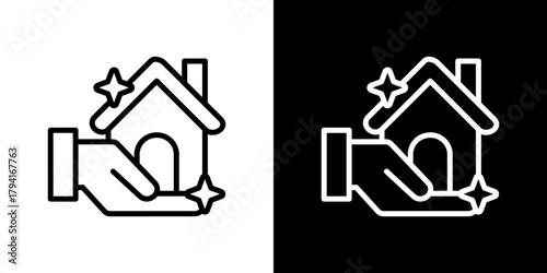 Real Estate Icon Set. Clean Line Design With Light And Dark Versions For Versatile Use.