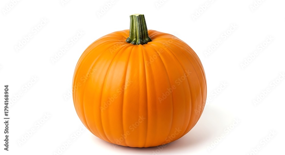 Obraz premium A single orange pumpkin isolated on white background