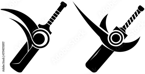 Two fantasy swords, symbolizing power, strength, and protection, representing courage and determination in battle