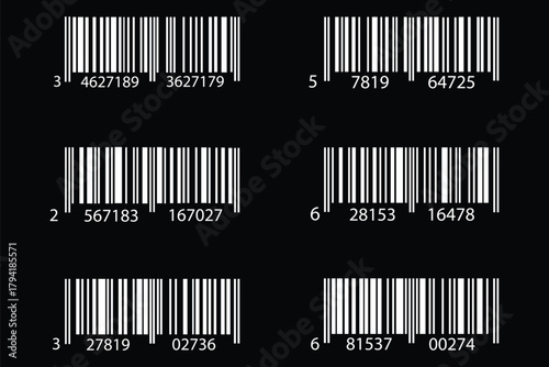 QR Code with text scan me icon and barcode icon collections. Dummy Barcodes and QR code label Collection. digital bar code and retail pricing bars labeling. QR code icon collections