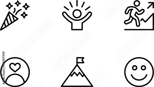 Set of success and motivation icons