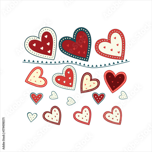 Cute Decorative Hearts Pattern – Valentine’s Day Love Illustration