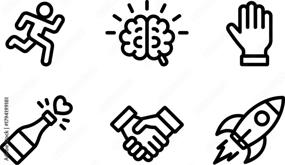 Fototapeta premium Set of business and startup vector icons