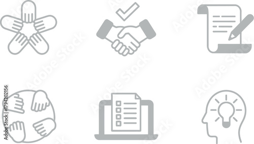 Set of teamwork and collaboration icons