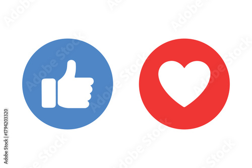 Thumbs and heart icon. Social media vector icon. Like buttons ready for websites and mobile apps. Vector illustration