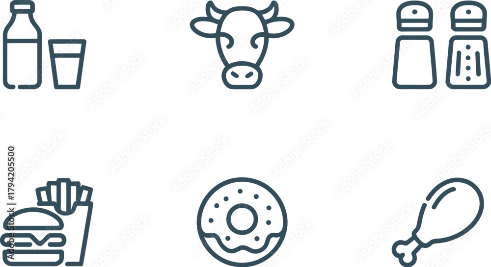Fototapeta premium Set of food icons