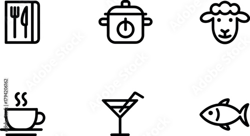 Set of food and drink icons