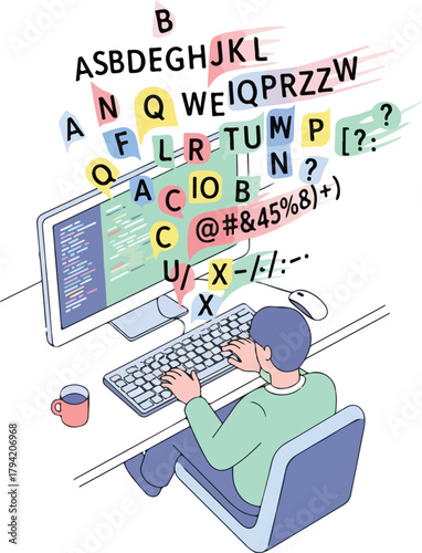 A skilled typist creating digital content, showcasing speed and accuracy for business, education, or creative writing projects