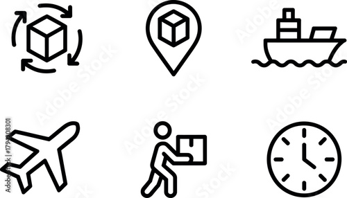 Set of logistics and delivery icons
