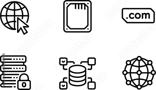 Set of internet and networking icons