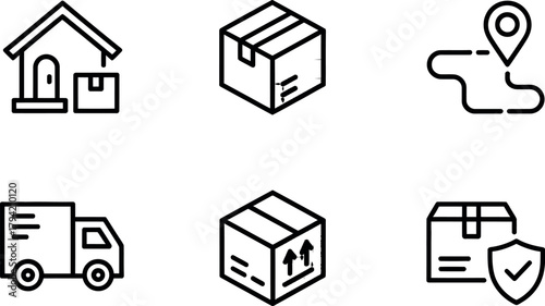 Set of delivery and shipping icons