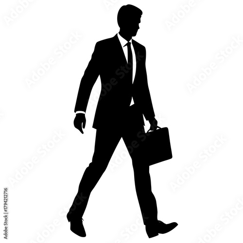 silhouette of a businessman carrying a briefcase