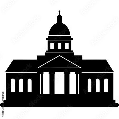 vector silhouette of a office building