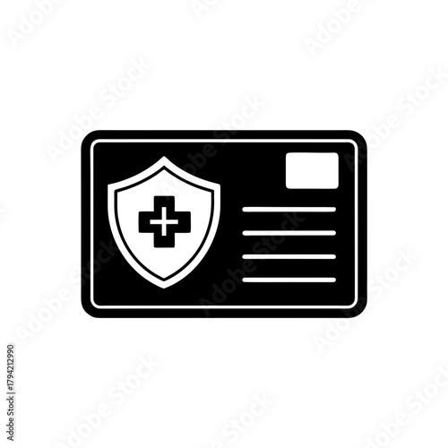 Medical health insurance card or patient identification icon