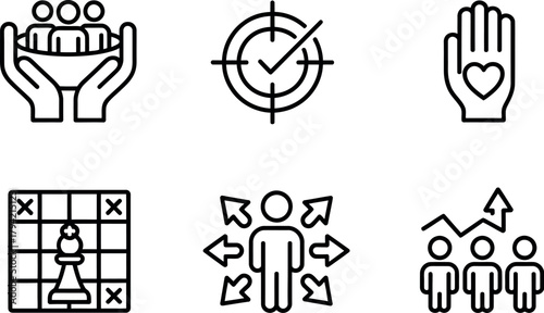 Business and management icon set
