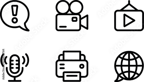 Multimedia icon set vector