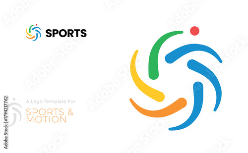 Sports Logo – Dynamic Multicolor Athletic and Team Identity Symbol