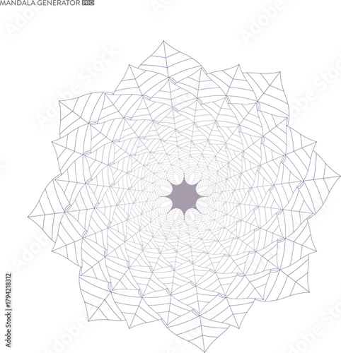 Complex Geometric Mandala Design with Intricate Patterns and Radial Symmetry Creates a Hypnotic Visual Experience Suitable for Meditation and Art Therapy