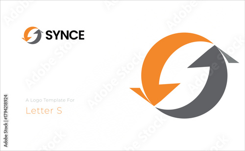 Synce – Modern Circular Arrow “S” Logo for Tech, Sync Apps & Digital Services