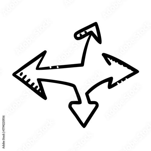 Hand drawn arrows pointing in different directions