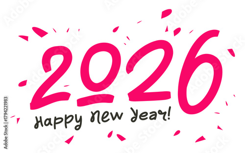 Happy New Year 2026. Big numbers 2026 - fashionable lettering. A holiday greeting poster or postcard. A vector element