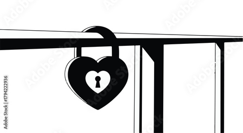 Symbolic heart-shaped padlock securing a connection or promise