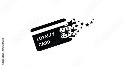 Loyalty card dissolving into stars, symbolizing rewards and benefits.