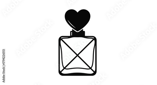 Chic glass perfume bottle with elegant heart-shaped stopper