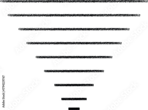 Handdrawn decreasing lines, creating a sense of perspective and depth, perfect for adding visual interest to designs