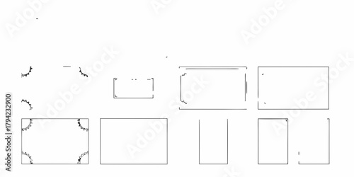 Collection of hand drawn decorative borders and frames with unique artistic flourishes and simple geometric shapes