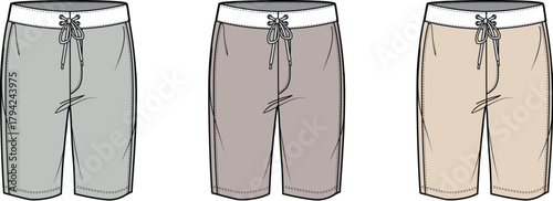 Variety of Board Shorts Explore Different Colors and Styles for Summer Beachwear