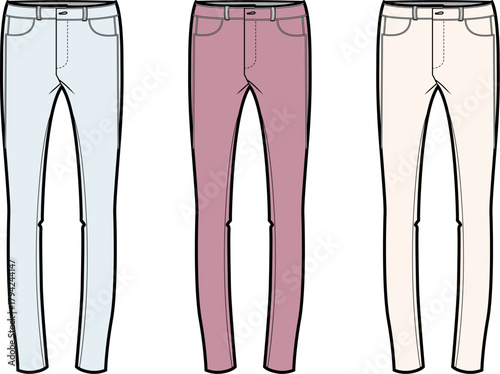 Stylish Skintight Trousers A Variety of Pastel-Colored Skinny Pants for Women in Fashion