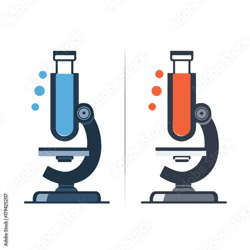 Microscopes and test tubes representing scientific research and medical advancements