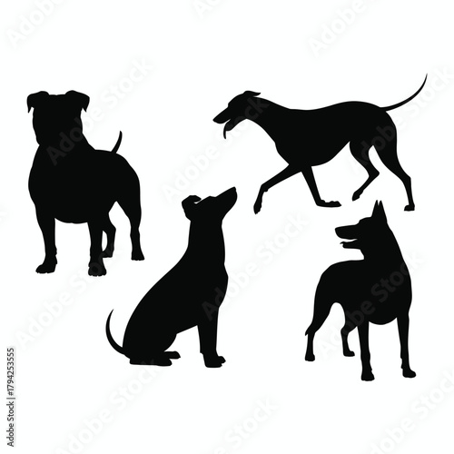 Set of Dog Silhouettes - Various Poses
